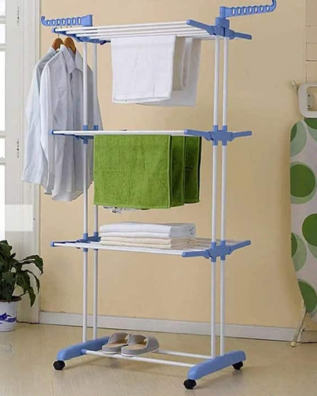 Étendoir à linge 3 niveaux pliable 40 kg