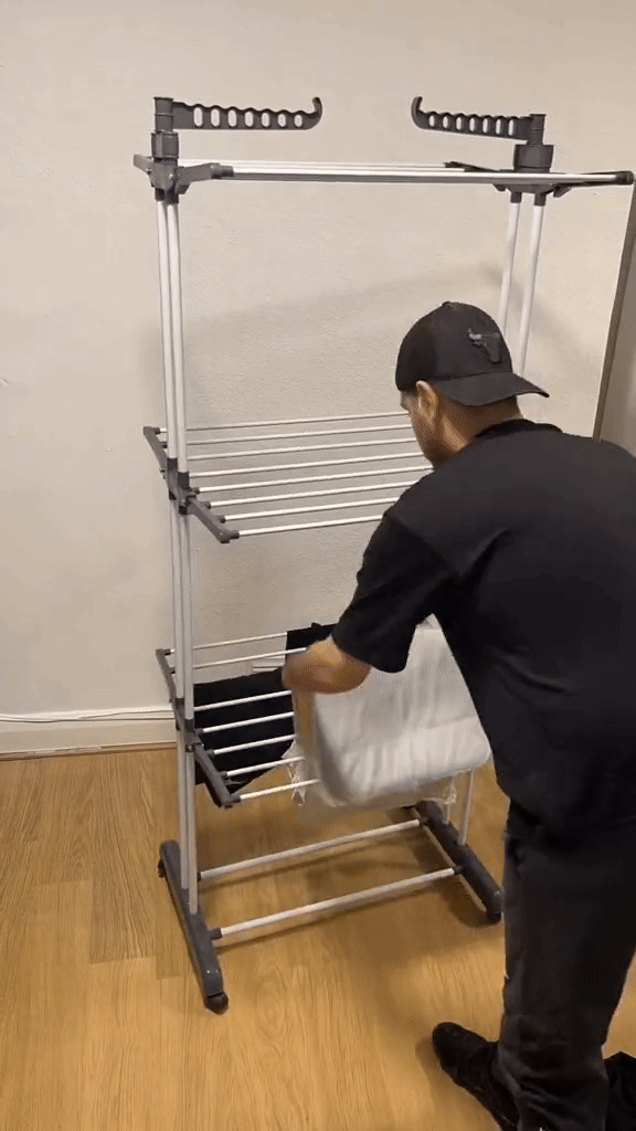 Étendoir à linge 3 niveaux pliable 40 kg
